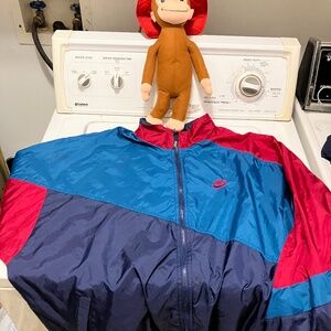 Vintage 90s Nike Color Block Wind Breaker Coat Track Jacket L/Xl Grunge Skate